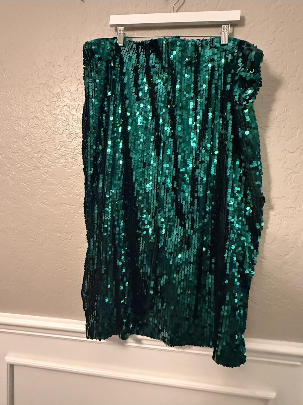 Eloquii Teal Green Sequin Midi Skirt